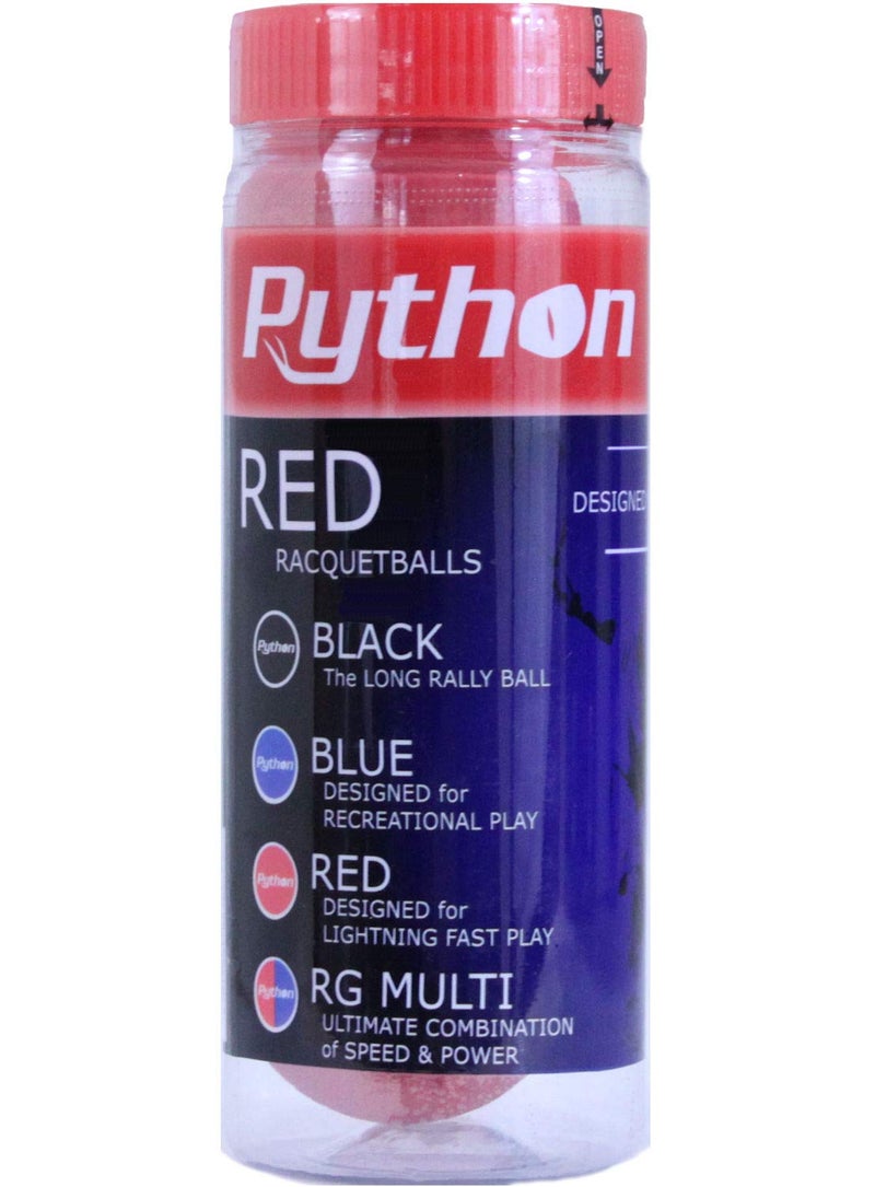 Python Racquetball Python 3 Ball Can Red Racquetballs (Lightning Fast!) (1) - Image 1